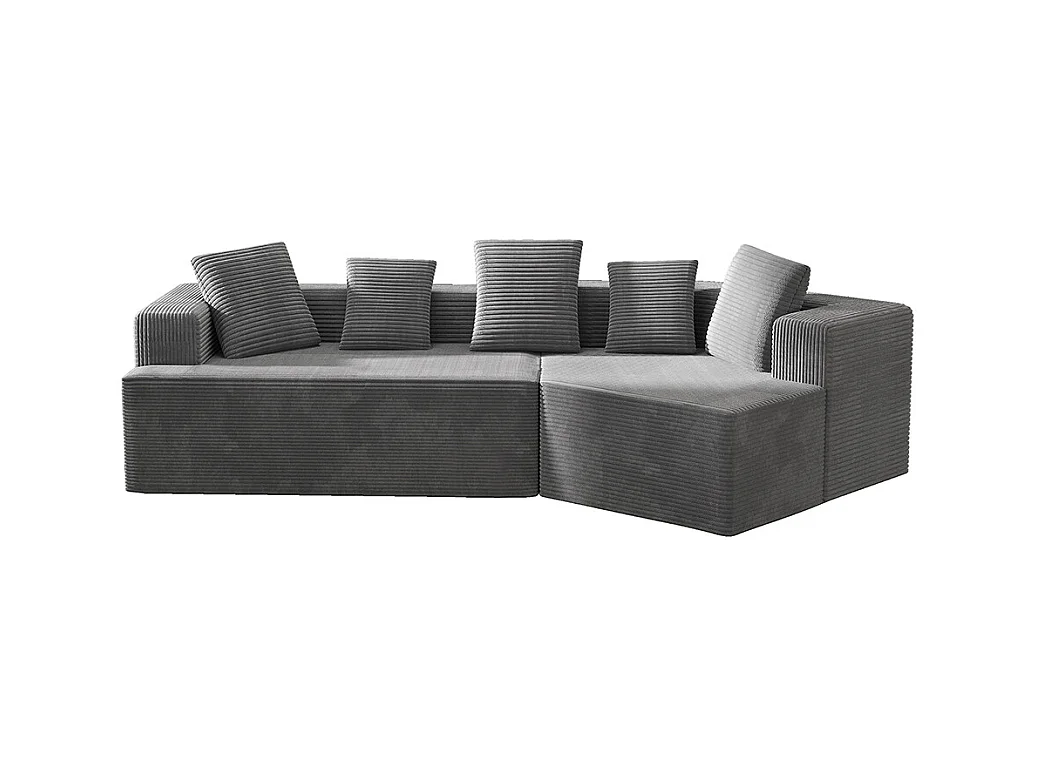 Canapé 3 places en tissu avec nuages Canapé combiné canapé modulaire emballage entièrement compressé sans montage gris