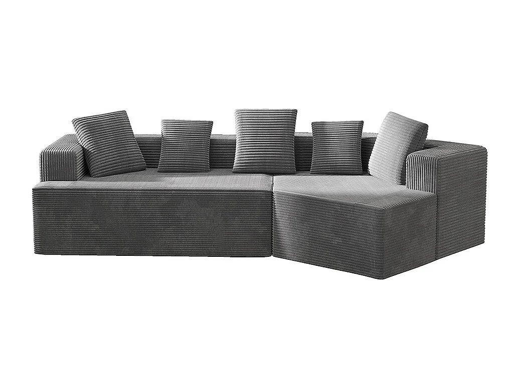 3-zitsbank in stof met wolken Combinatiebank modulaire bank volledig gecomprimeerde verpakking zonder montage grijs