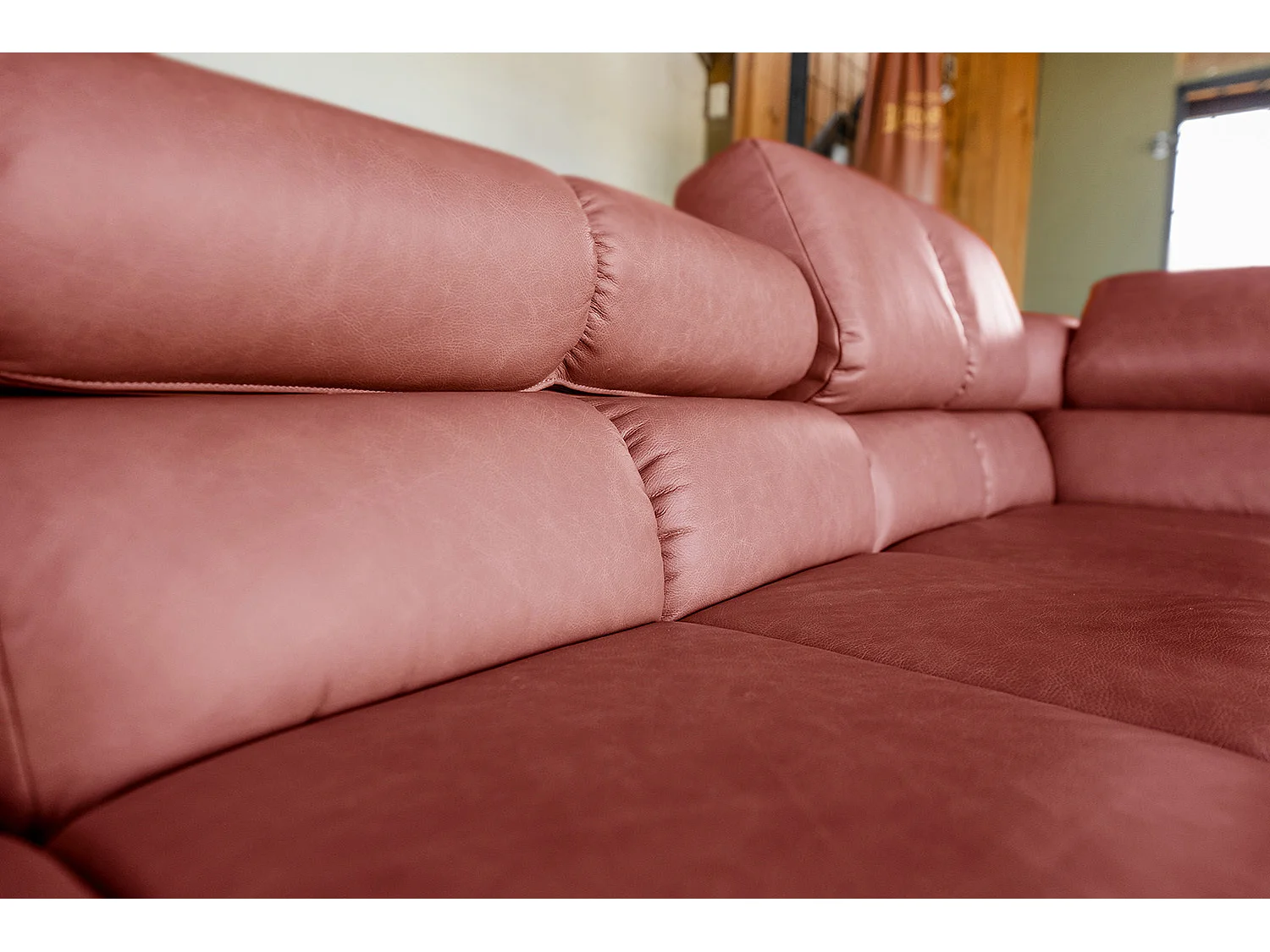 Ecksofa - Rot Leder - NELSON