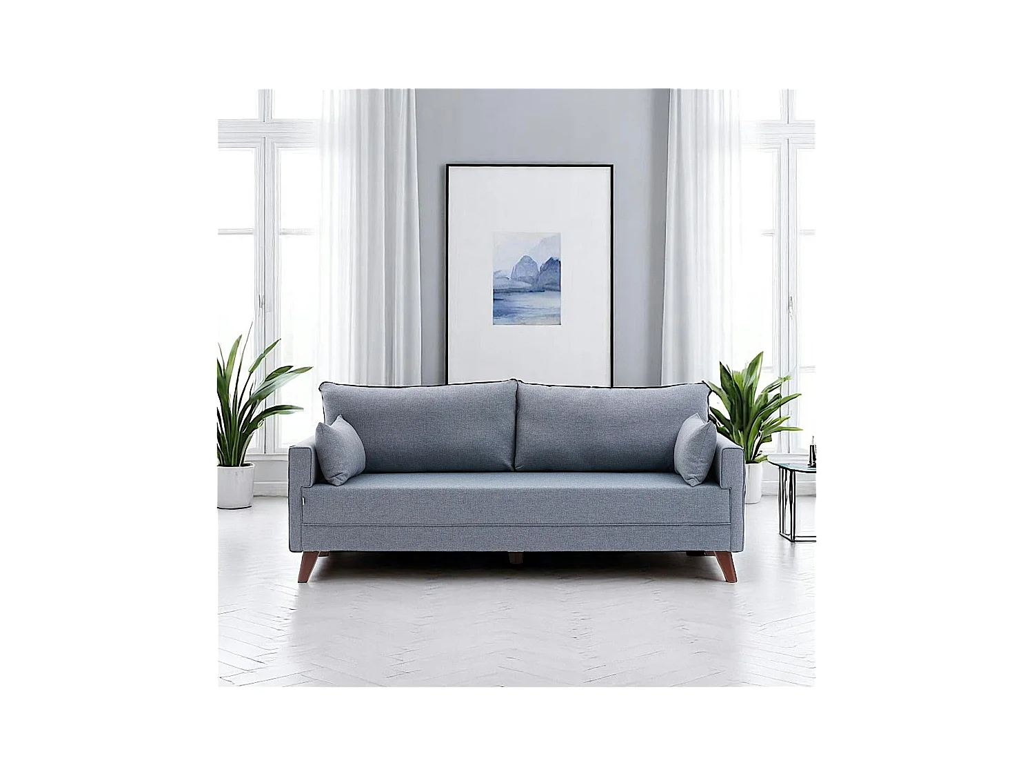 Canapé 3 places bleu gris - dos droit SPLIT