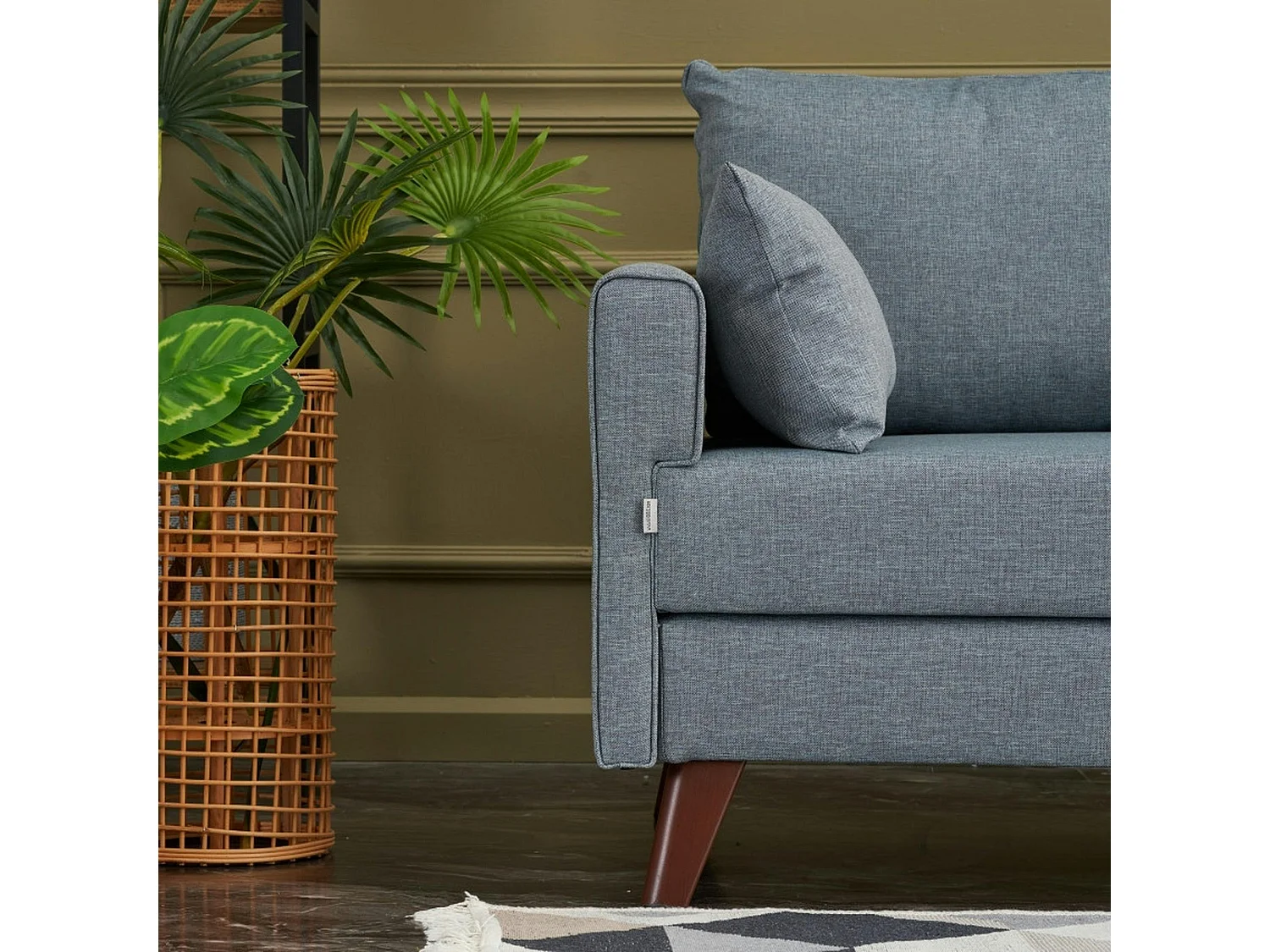 Canapé 3 places bleu gris - dos droit SPLIT