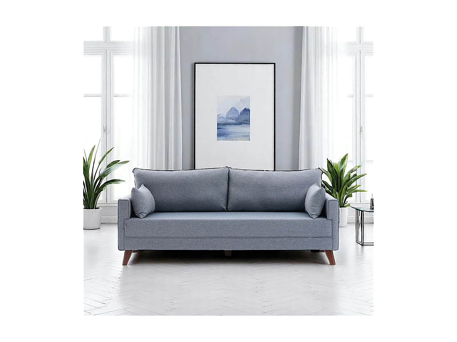 Canapé 3 places bleu gris - dos droit SPLIT