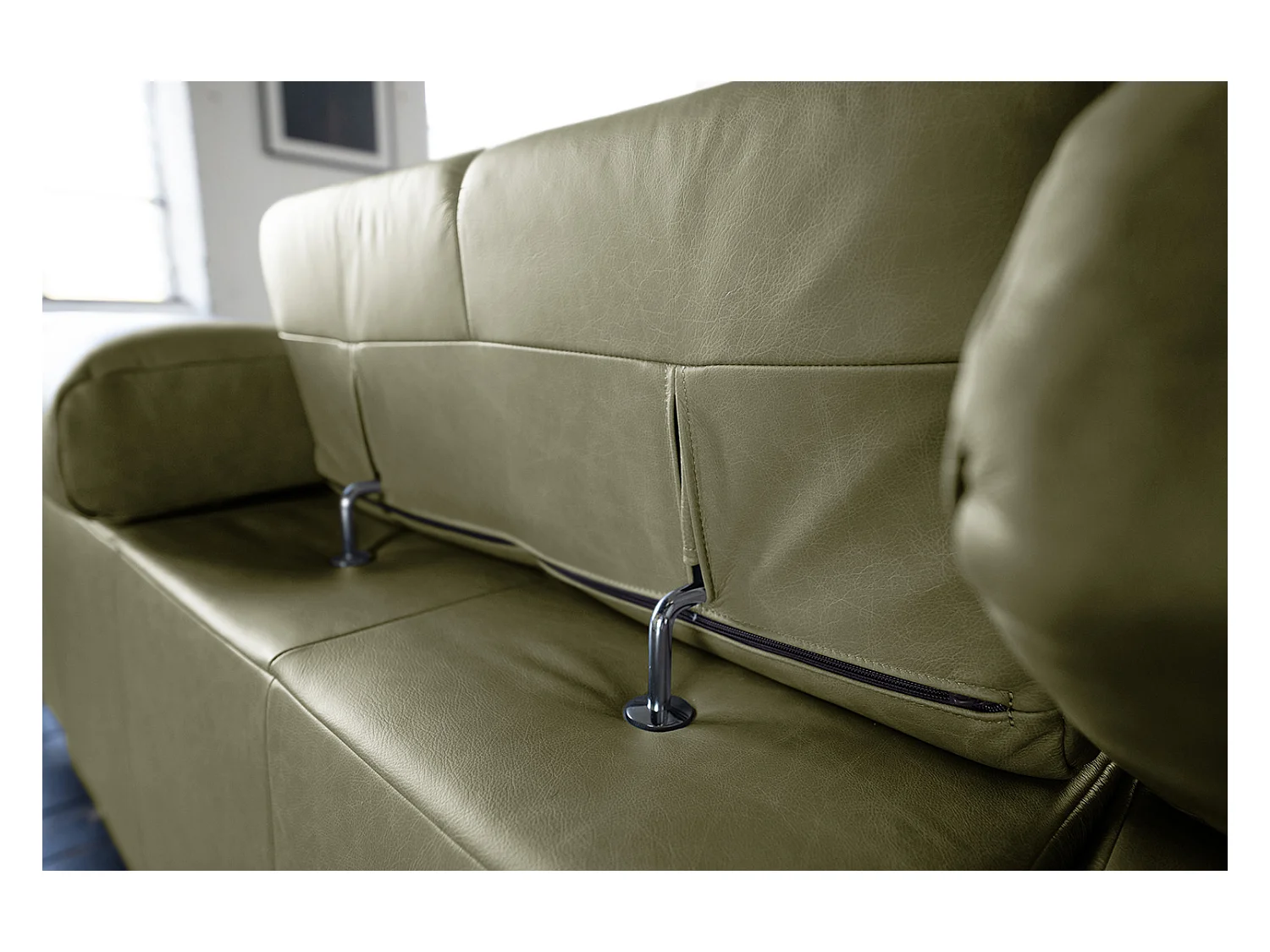 Ecksofa - Grün Leder - NELSON