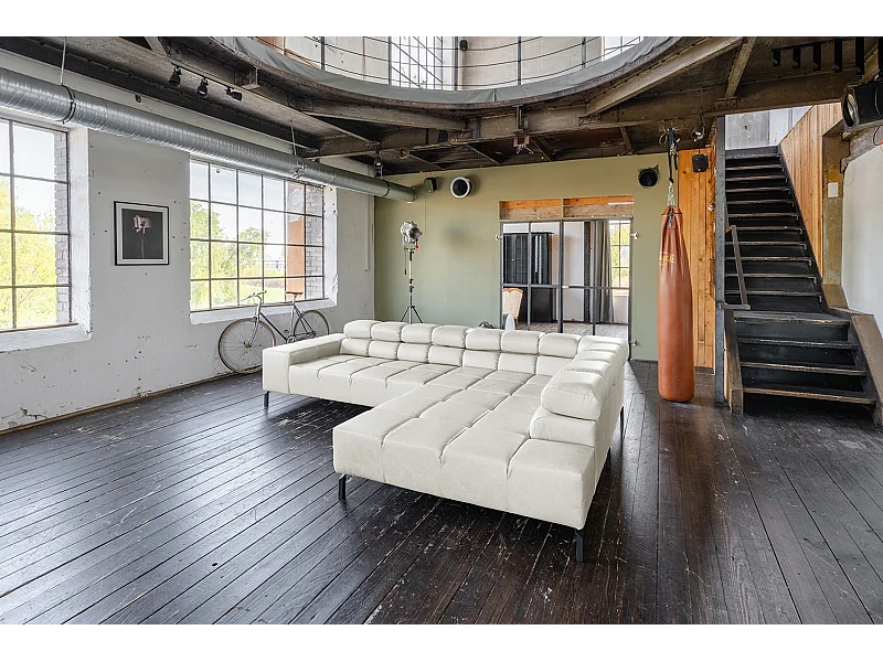 Ecksofa - Hellgrau Leder - NELSON