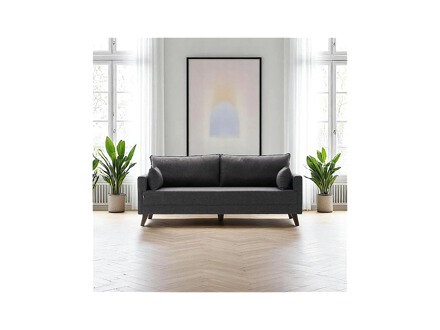 Canapé 3 places gris anthracite - dos droit SPLIT