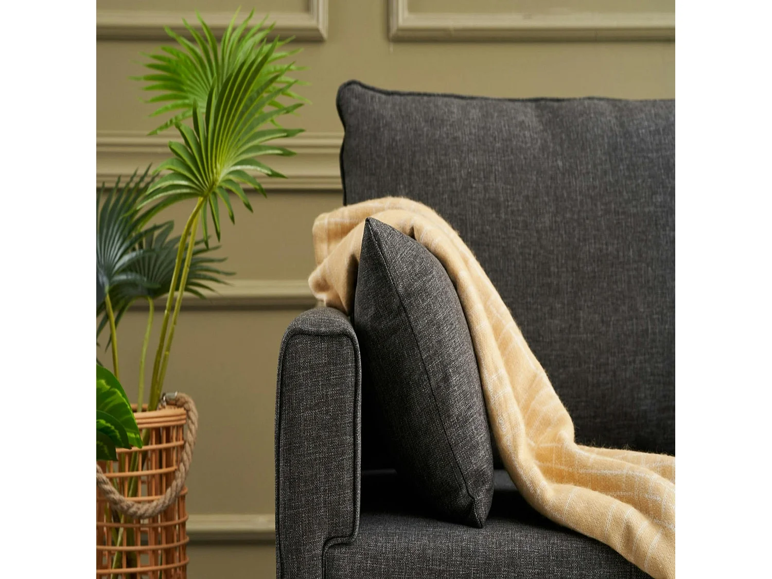 Canapé 3 places gris anthracite - dos droit SPLIT