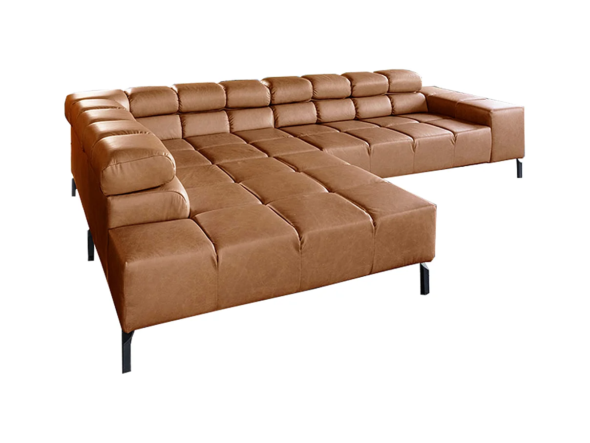 Ecksofa - Braun Leder - NELSON