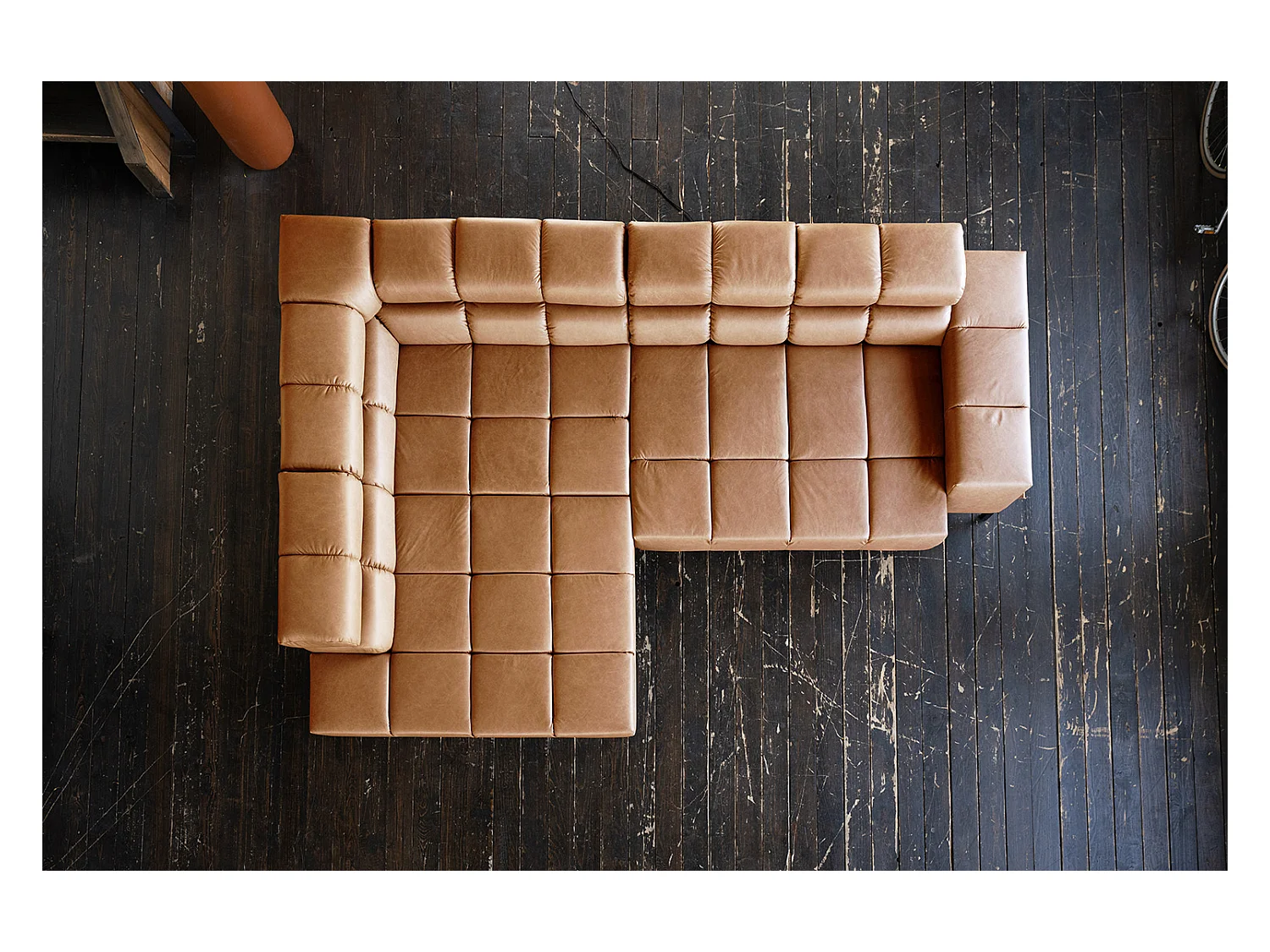 Ecksofa - Braun Leder - NELSON