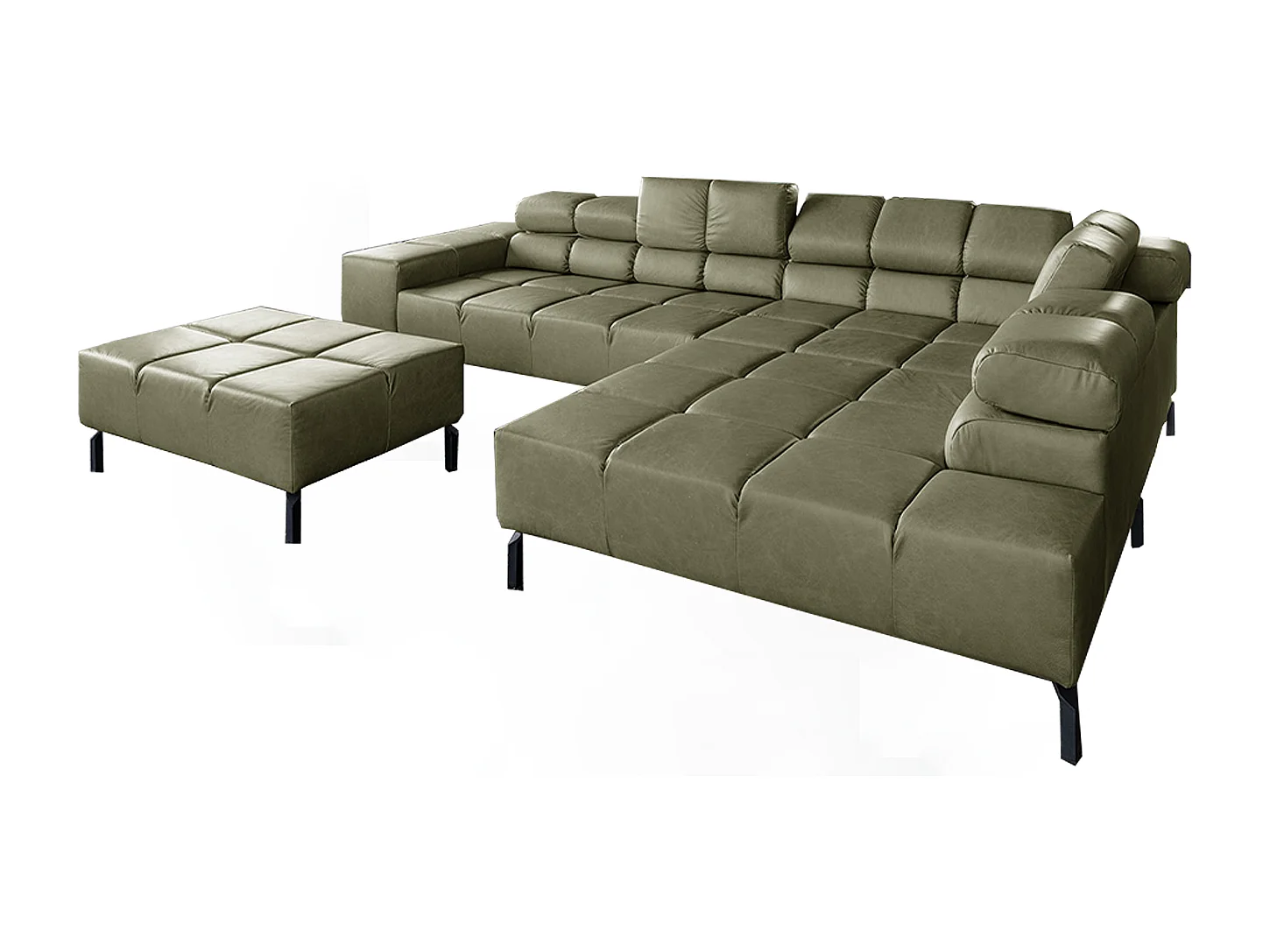 Ecksofa - Grün Leder - NELSON