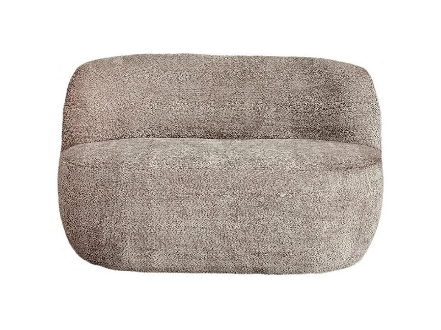 Mo - Banquette 2 places en tissu bouclette - Taupe