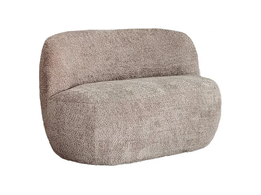 Mo - Banquette 2 places en tissu bouclette - Taupe