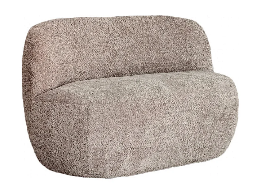 Mo - Banquette 2 places en tissu bouclette - Taupe