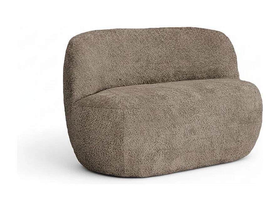 Mo - Banquette 2 places en tissu bouclette - Taupe