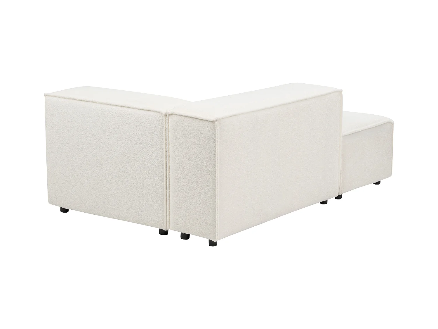 Canapé d'angle modulable 2 places ARDAL Bouclé Blanc Côté droit