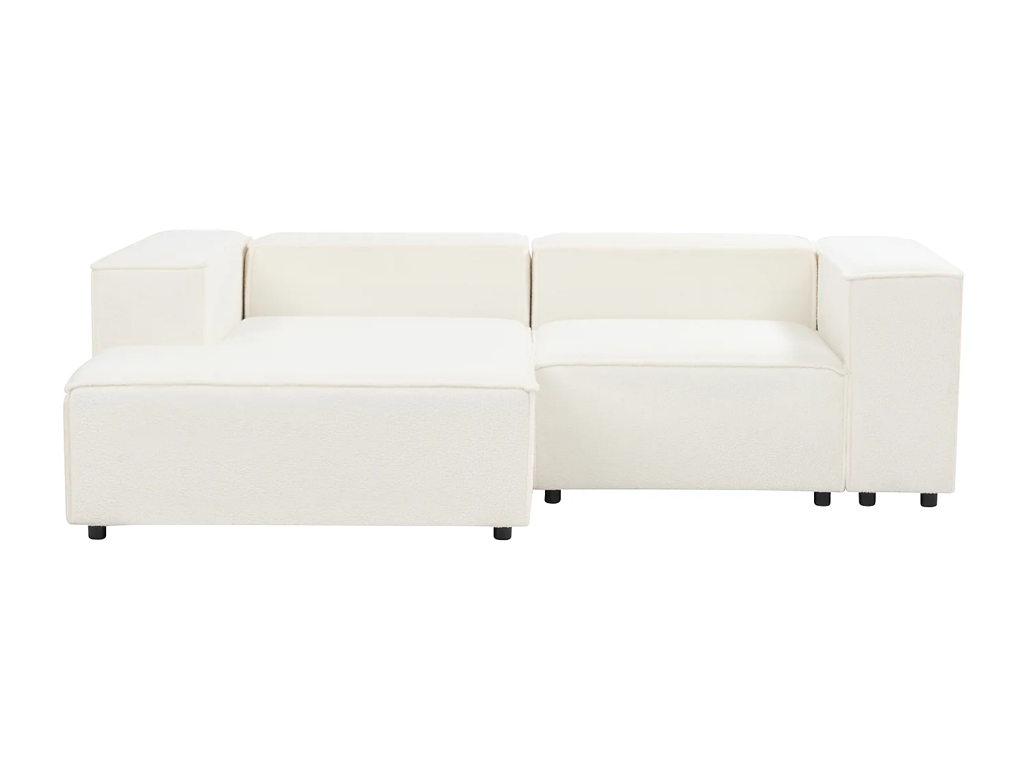 Divano angolare 2 posti bouclé bianco lato destro APRICA