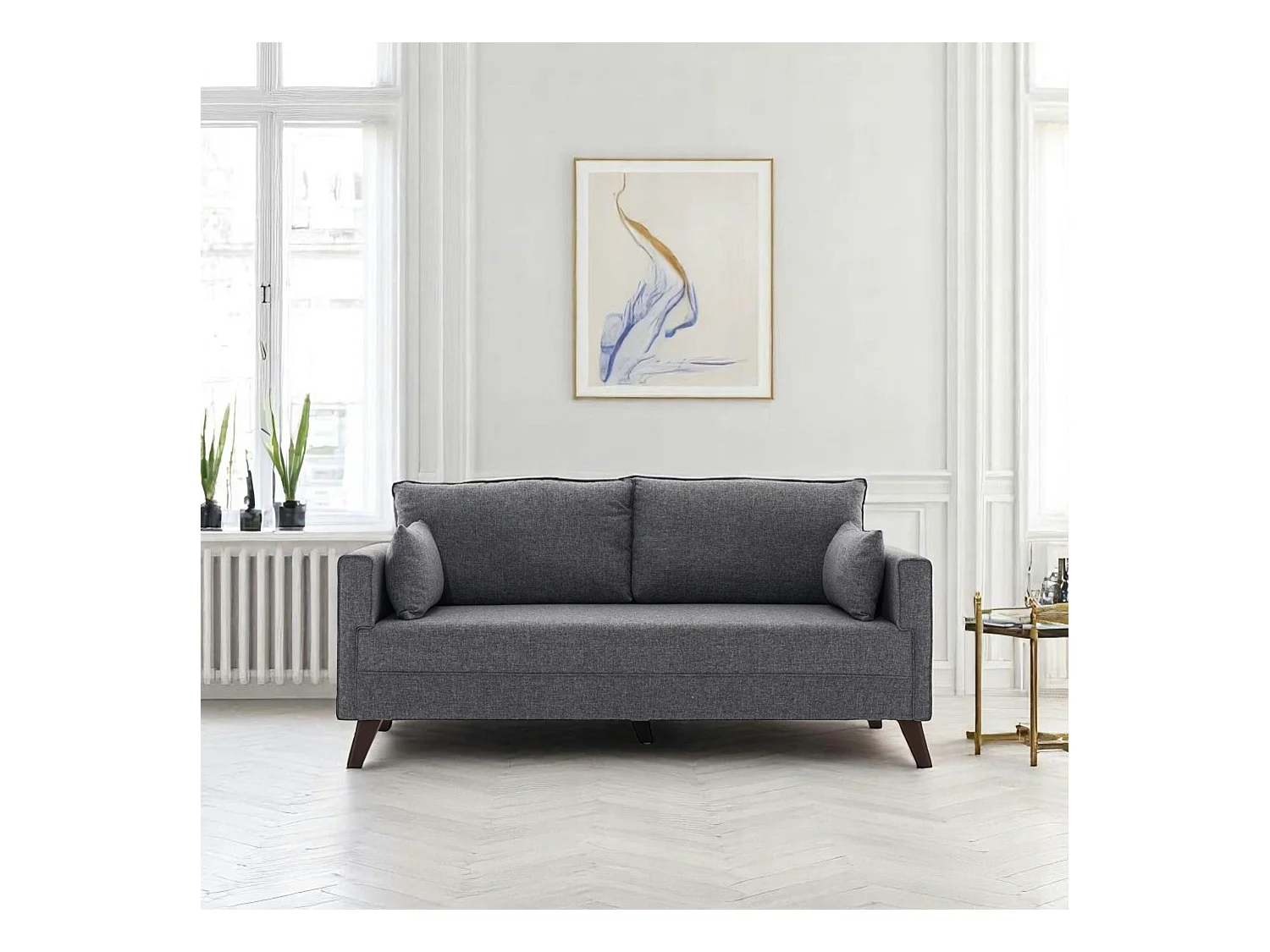 Canapé 2 places gris chiné - dos droit SPLIT