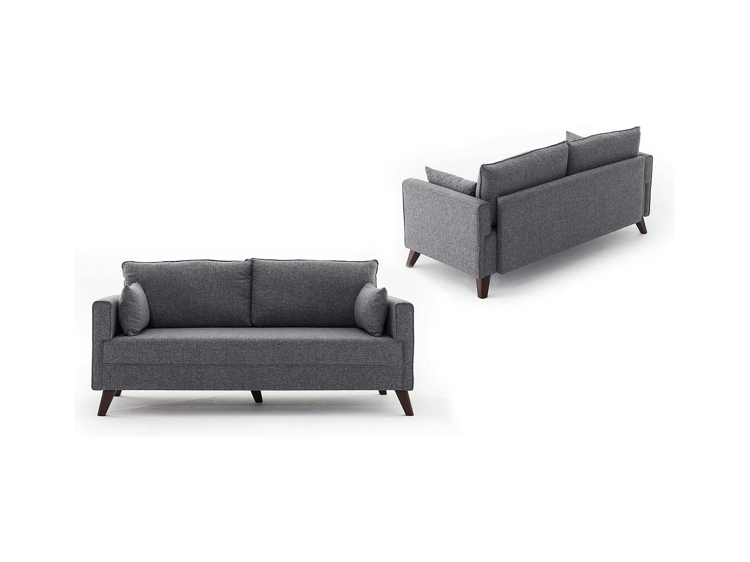 Canapé 2 places gris chiné - dos droit SPLIT