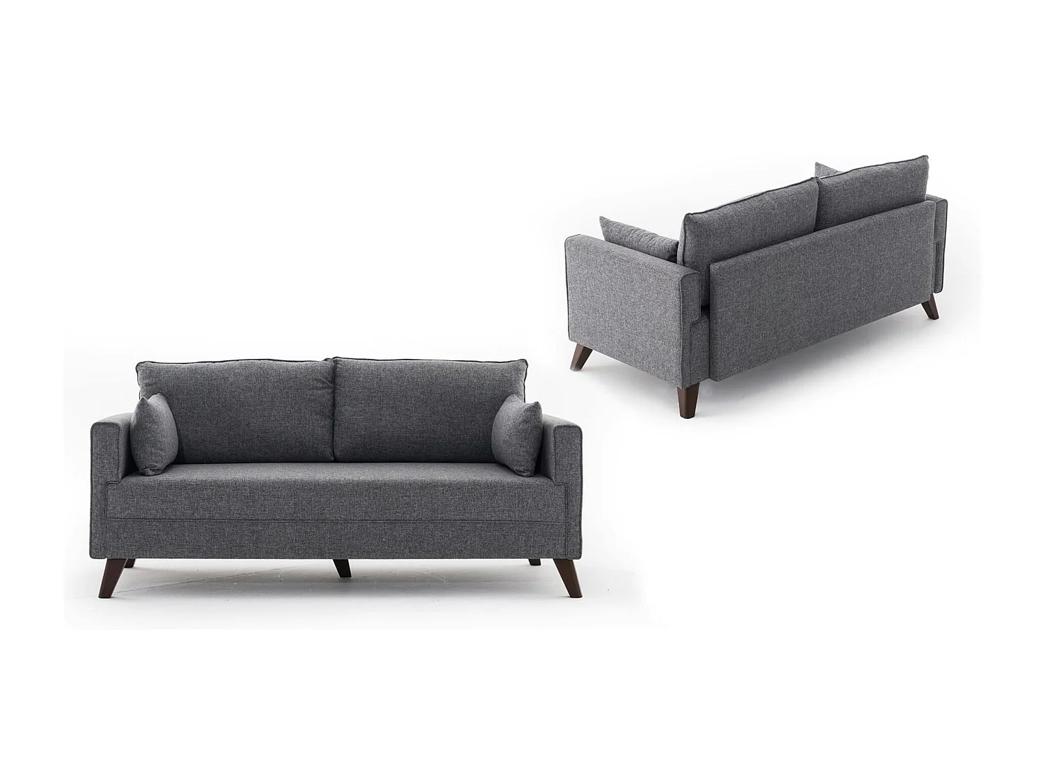 Canapé 2 places gris chiné - dos droit SPLIT