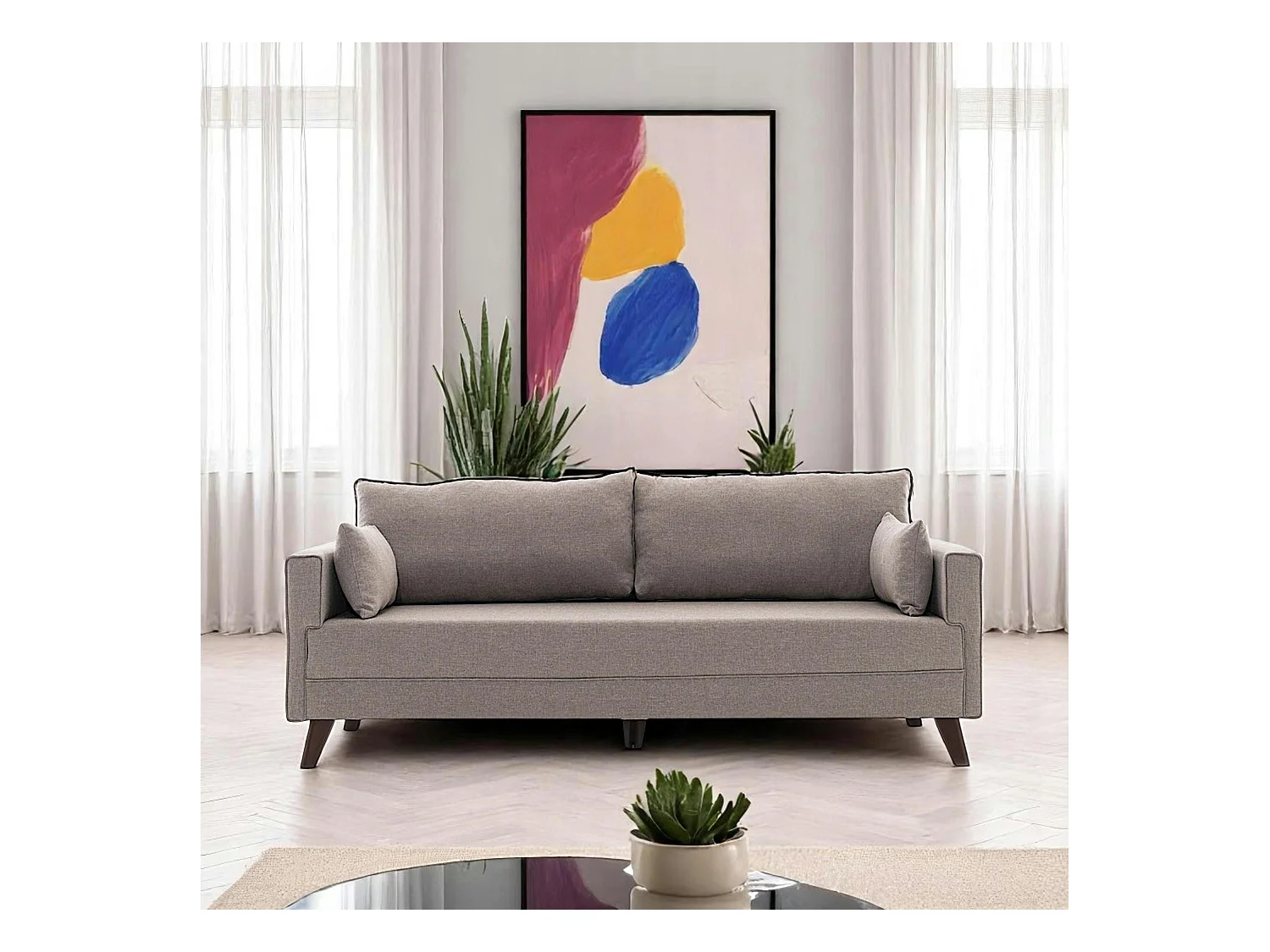 Canapé 3 places cappuccino - dos droit SPLIT