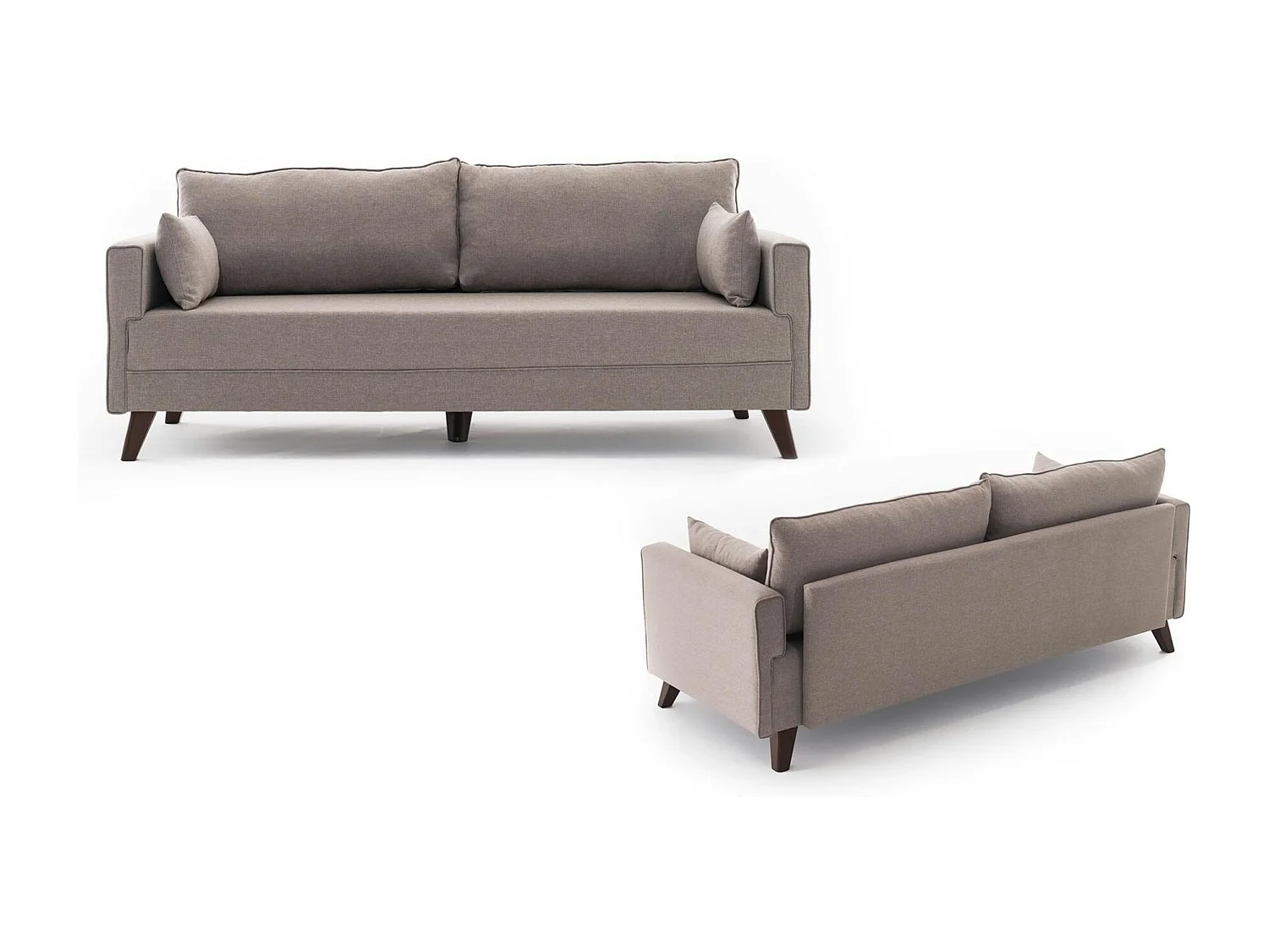 Canapé 3 places cappuccino - dos droit SPLIT