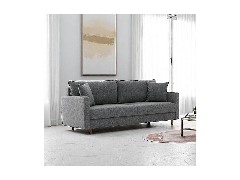 Canapé 3 places gris - dossier haut COMO