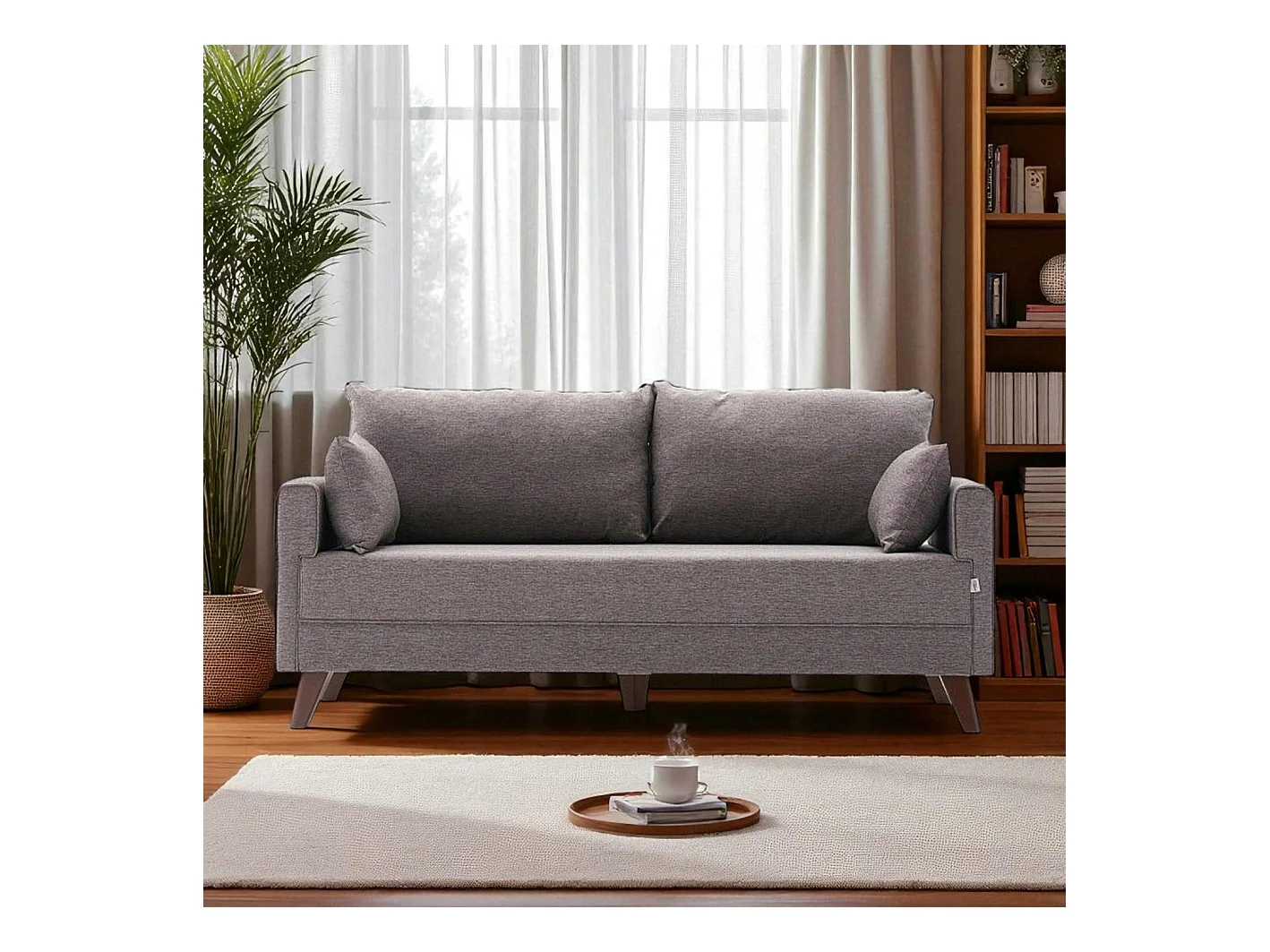 Canapé 2 places taupe clair - dos droit SPLIT