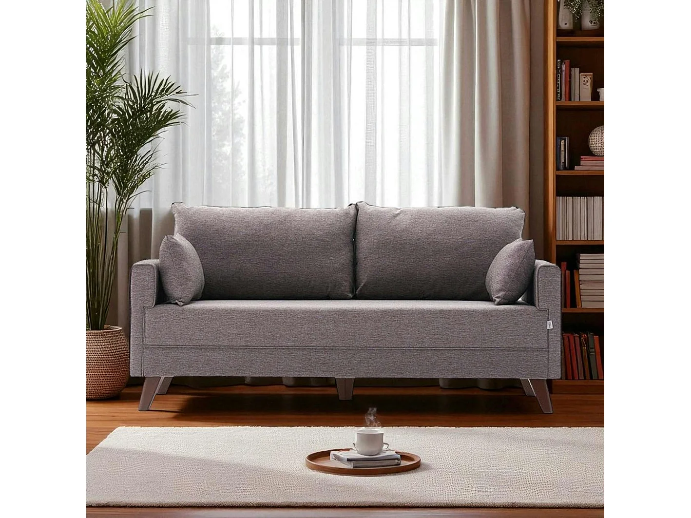 Canapé 2 places taupe clair - dos droit SPLIT