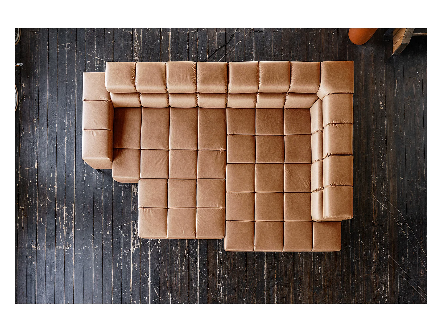 Ecksofa - Braun Leder - NELSON