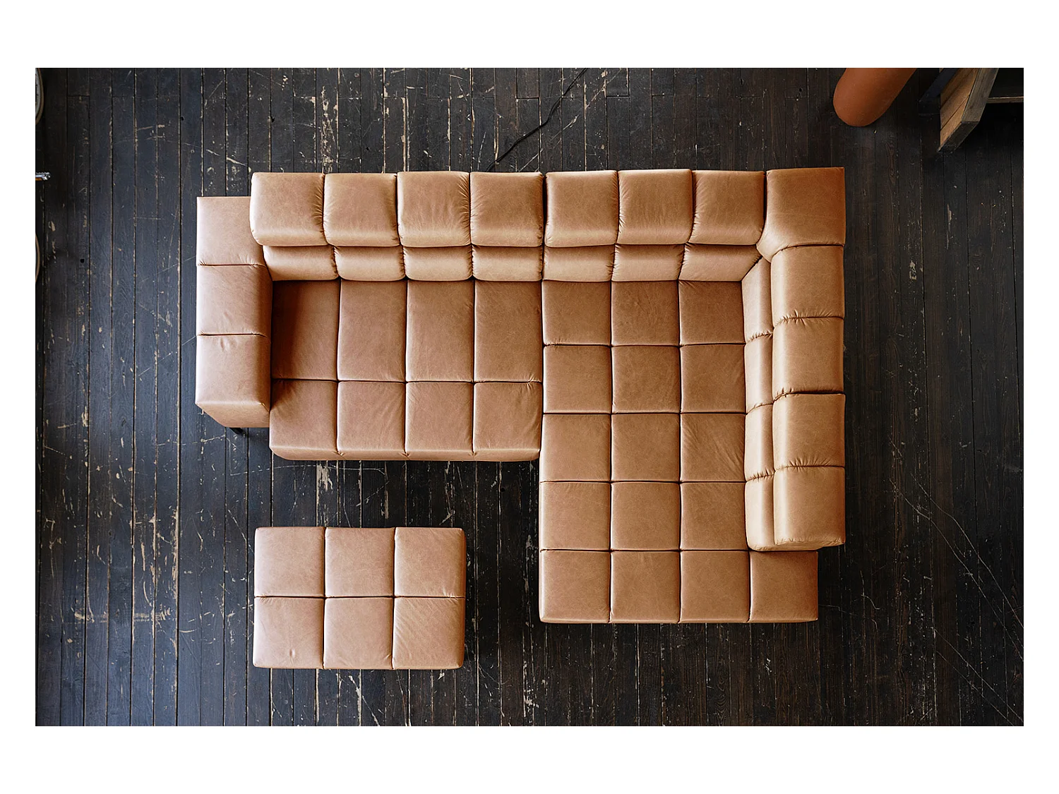 Ecksofa - Braun Leder - NELSON