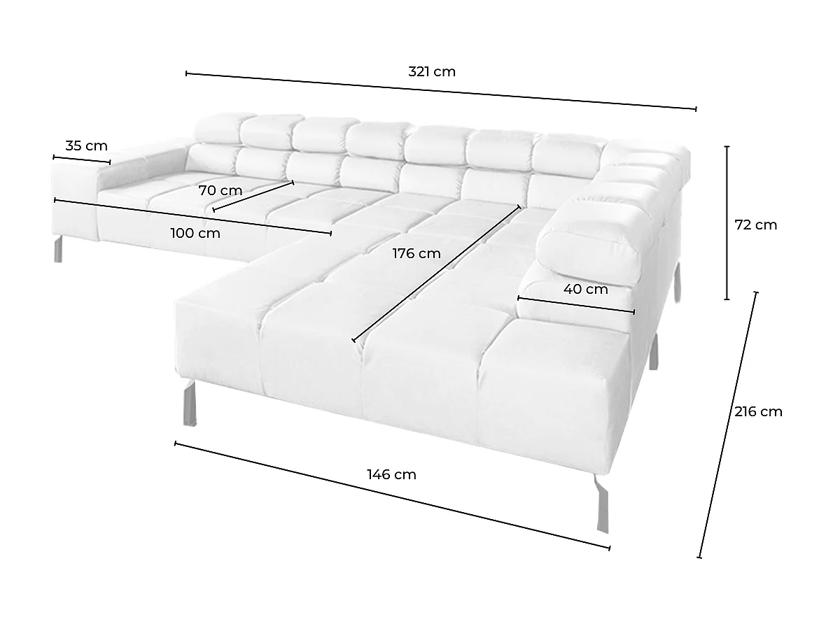 Ecksofa - Braun Leder - NELSON