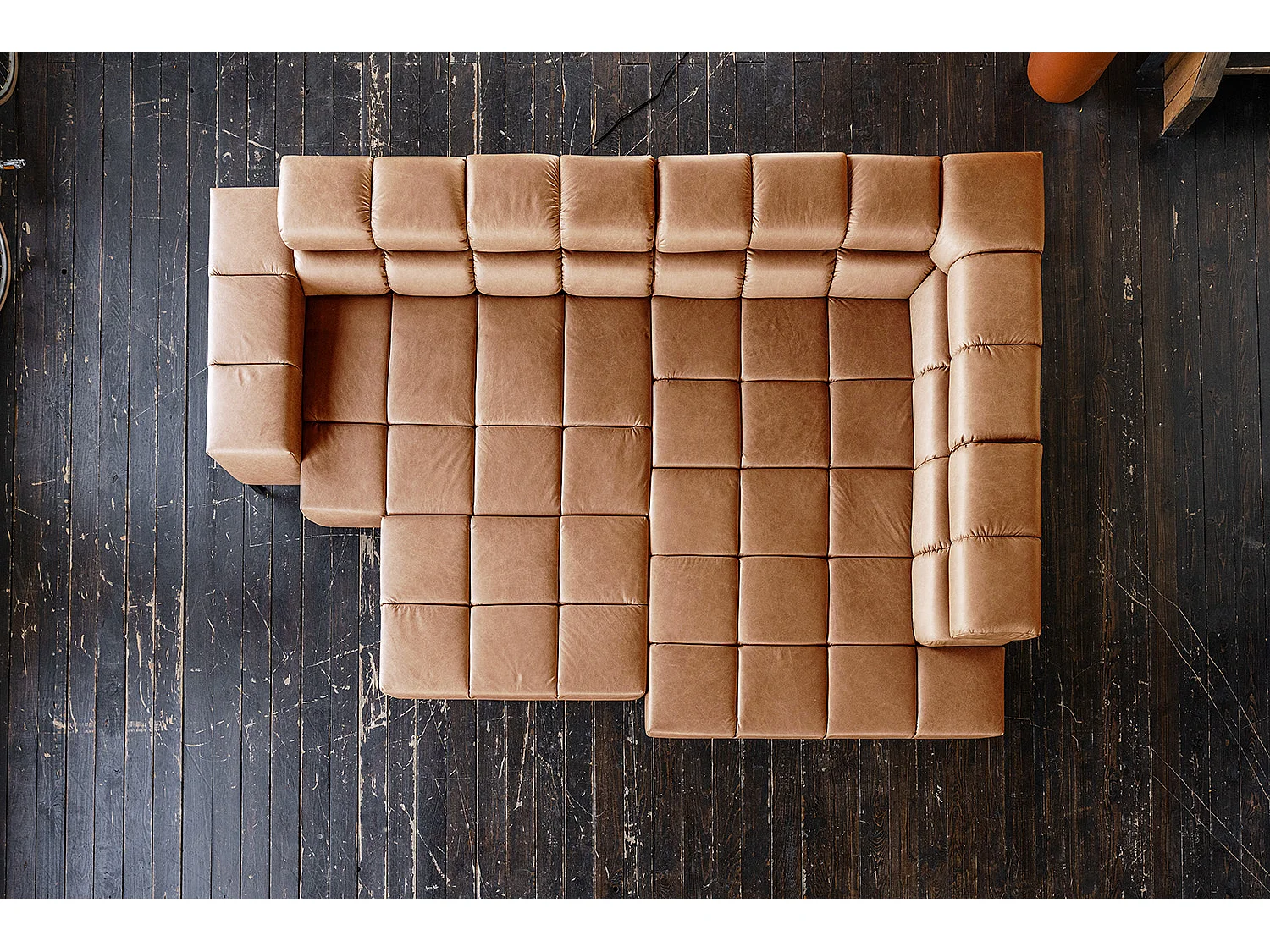 Ecksofa - Braun Leder - NELSON