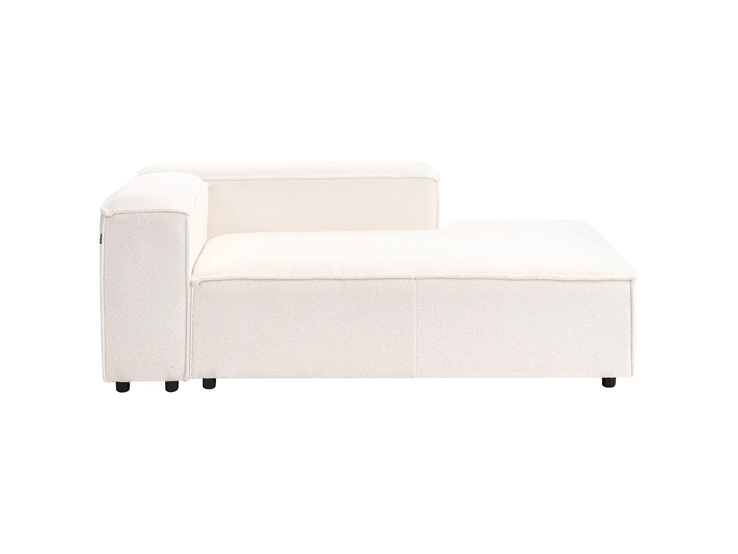 2-Sitzer Ecksofa Bouclé weiss linksseitig mit Ottomane APRICA