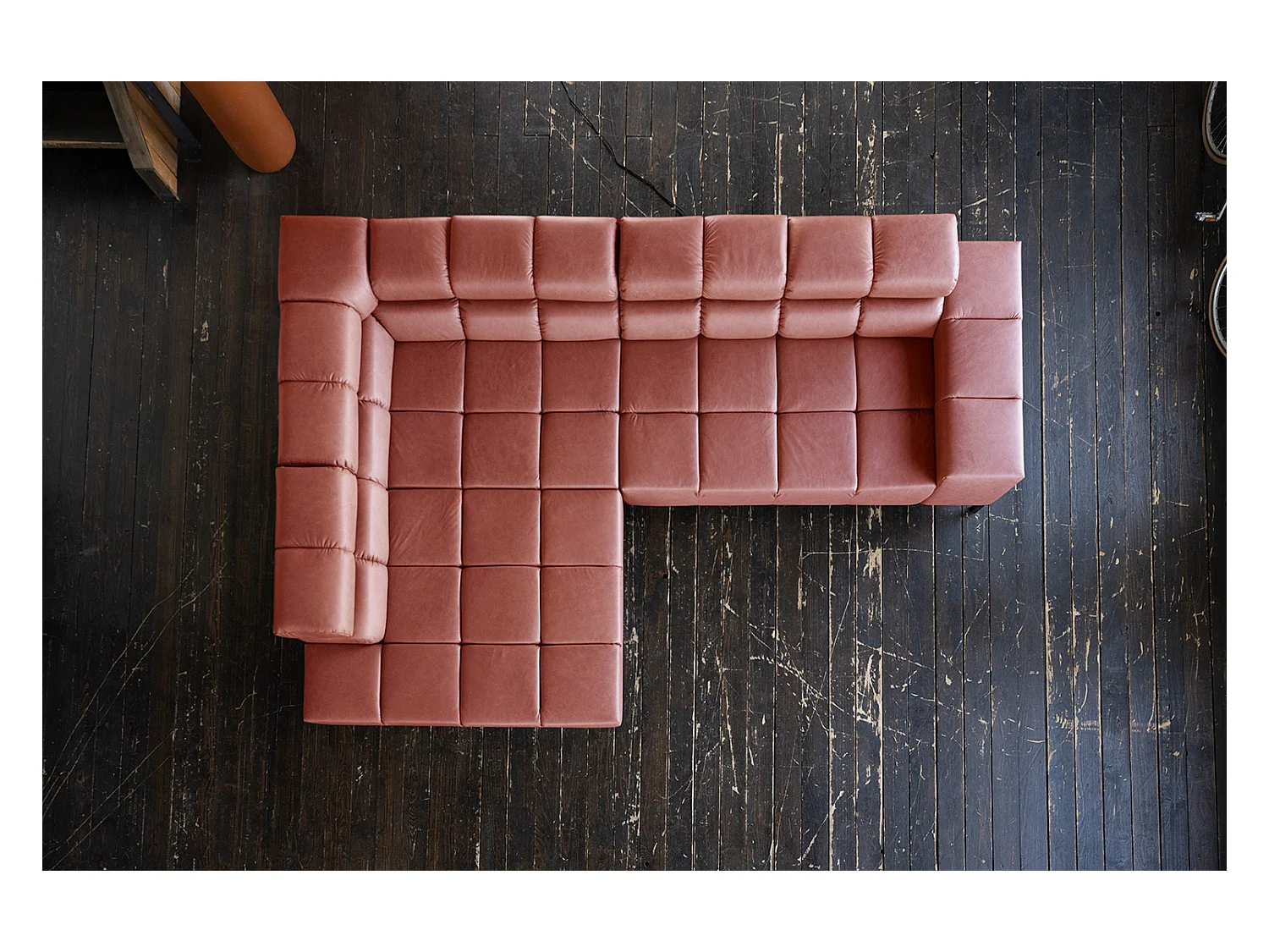 Ecksofa - Rot Leder - NELSON