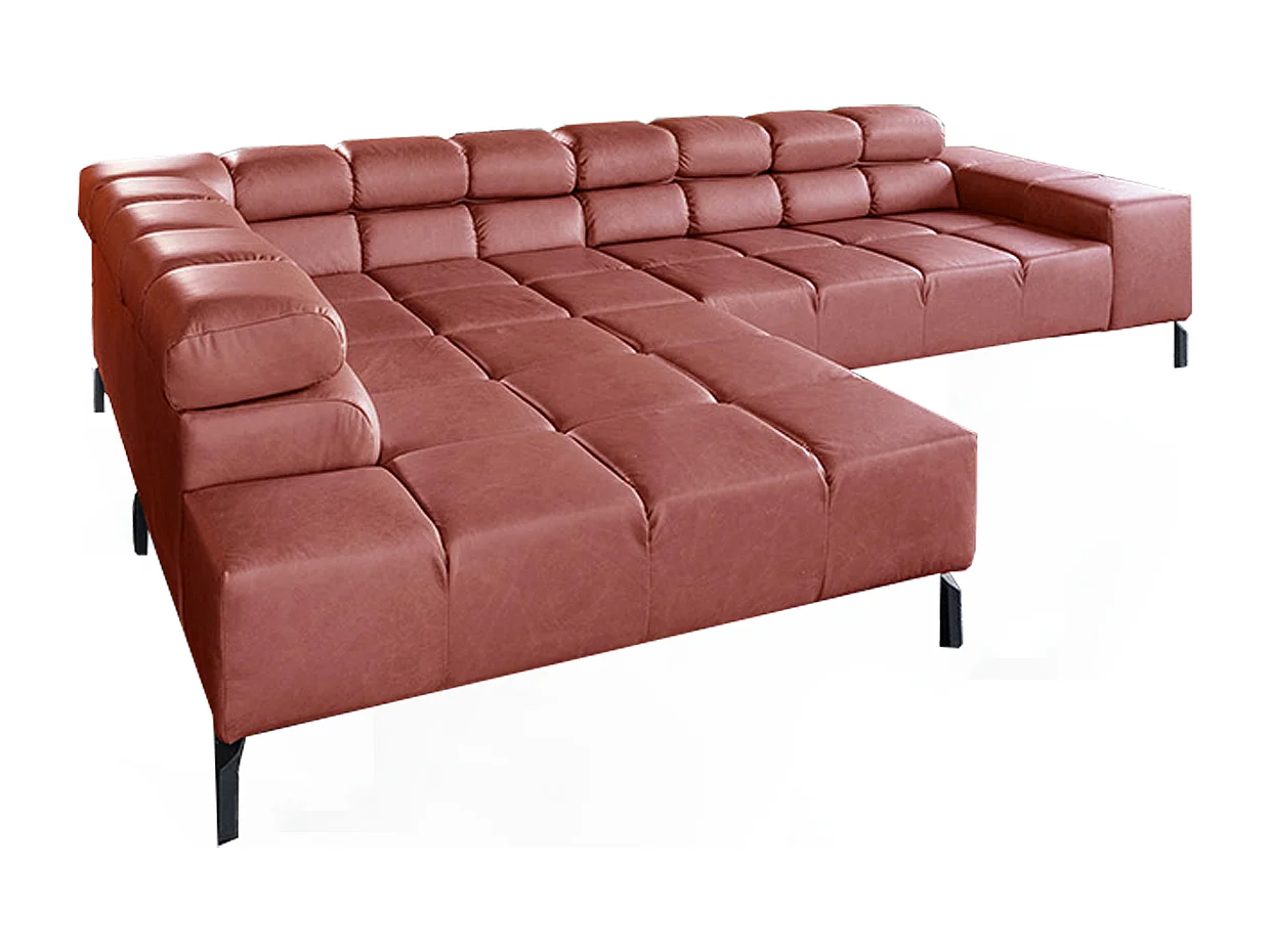 Ecksofa - Rot Leder - NELSON