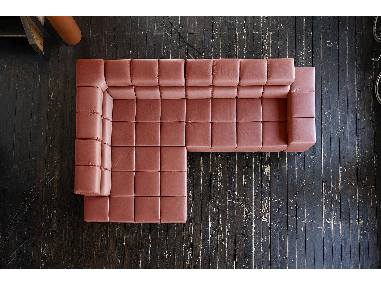 Ecksofa - Rot Leder - NELSON