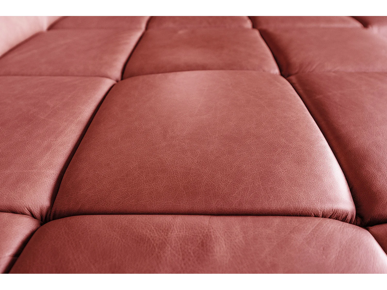 Ecksofa - Rot Leder - NELSON