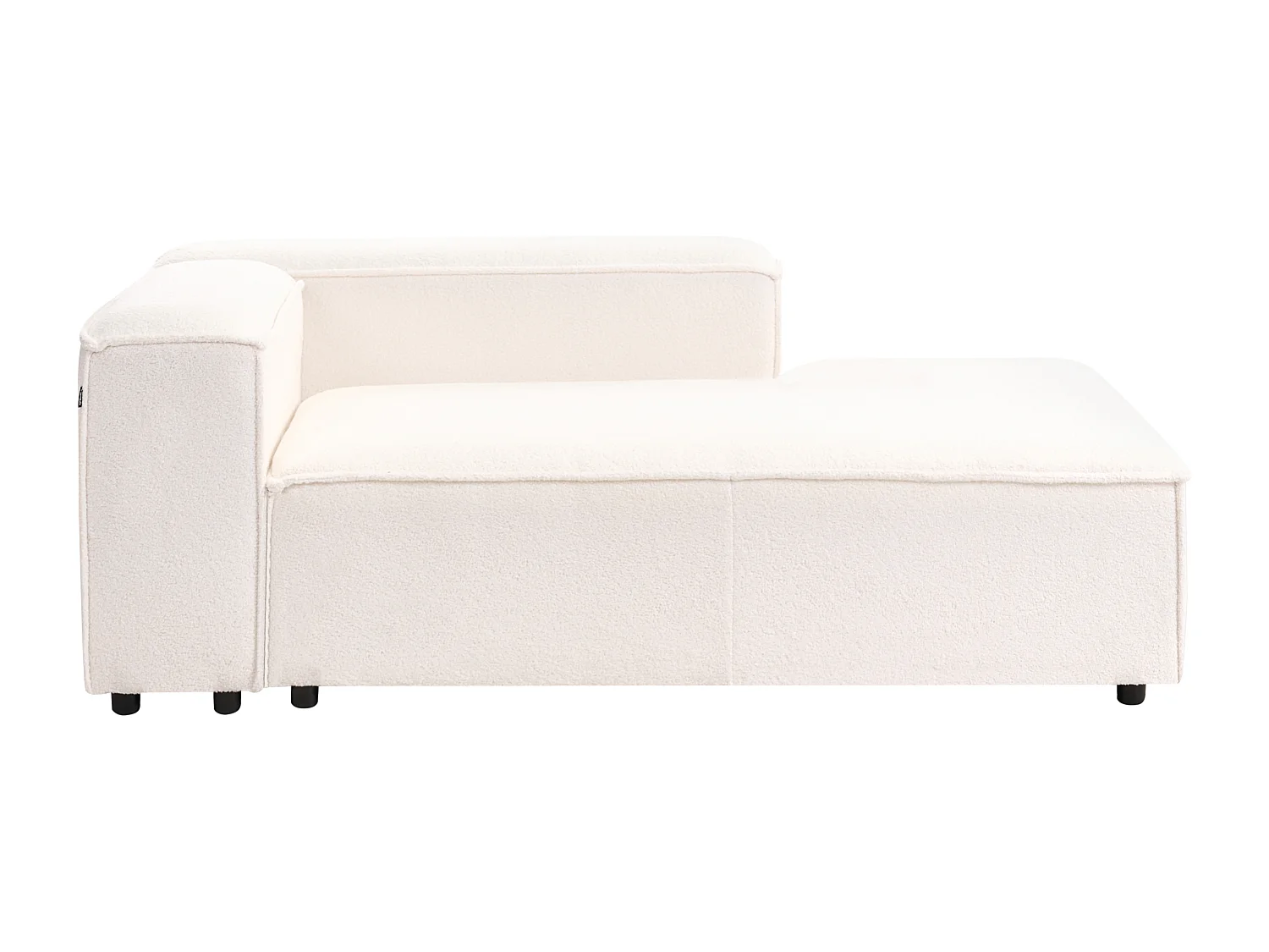 Canapé d\'angle modulable 5 places ARDAL Bouclé Blanc cassé Côté droit