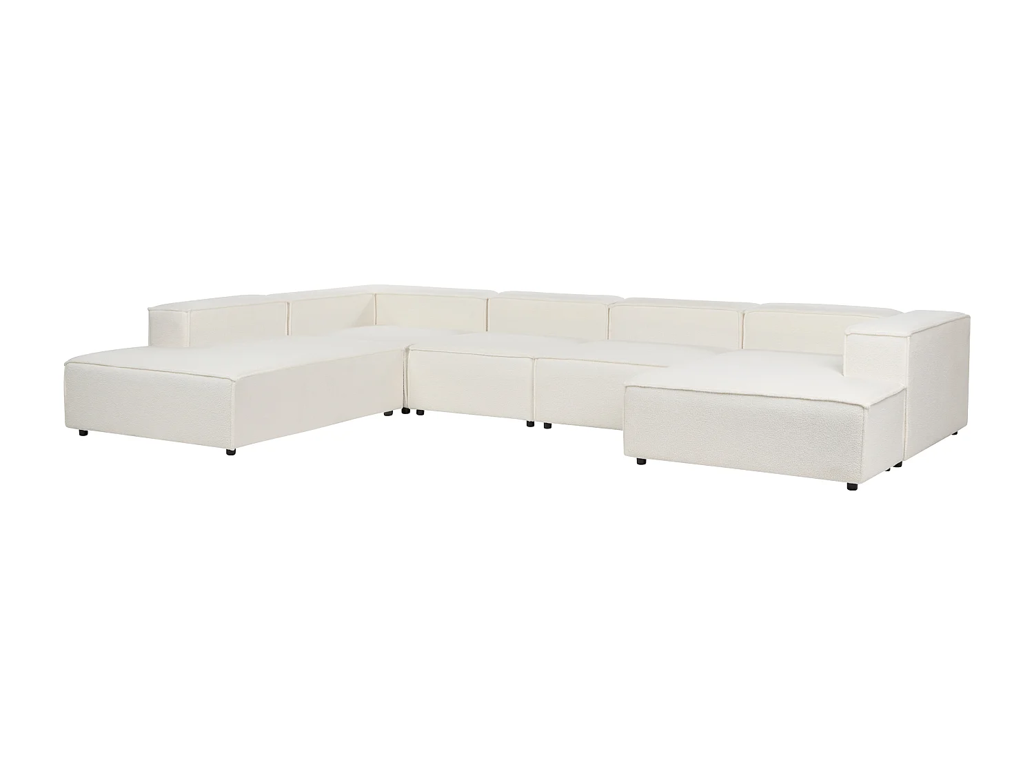 Modulaire hoekbank APRICA Bouclé Wit 5-zitter Rechterzijde
