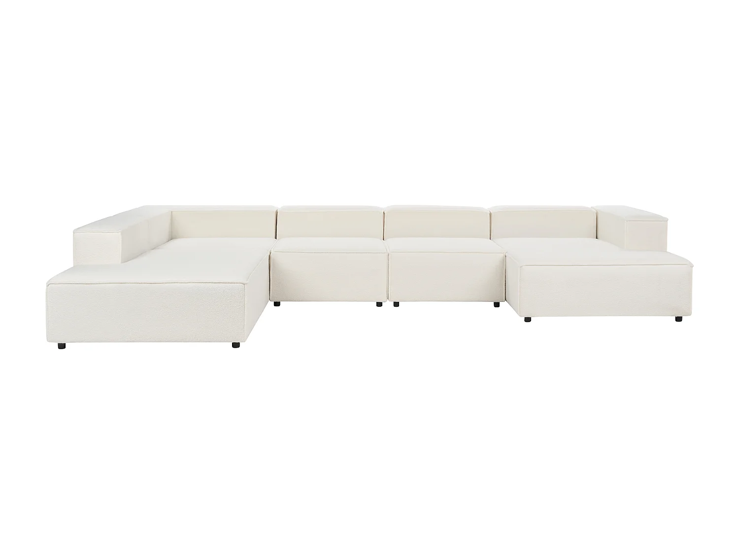 Modulaire hoekbank APRICA Bouclé Wit 5-zitter Rechterzijde