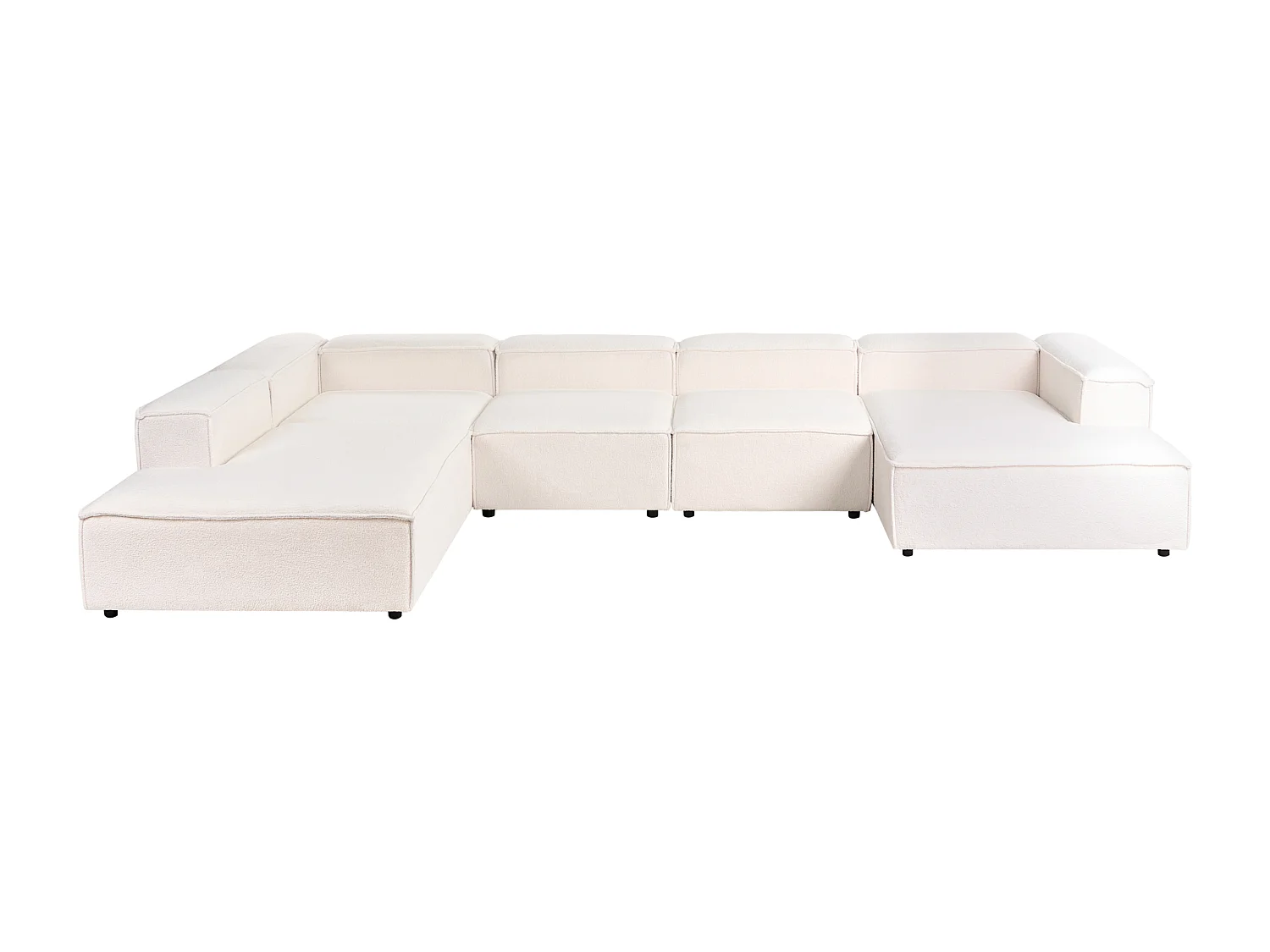 Modulaire hoekbank APRICA Bouclé Wit 5-zitter Rechterzijde