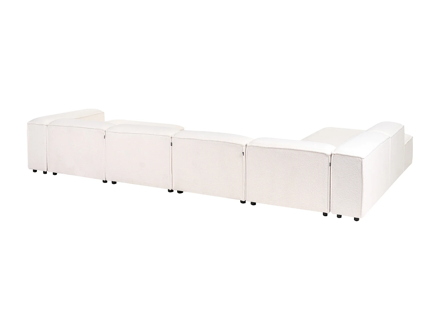 Modulaire hoekbank APRICA Bouclé Wit 5-zitter Rechterzijde