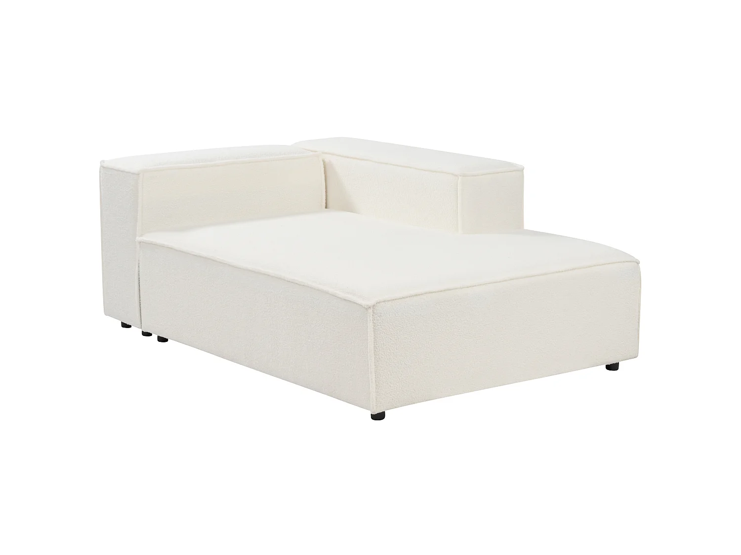 Modulaire hoekbank APRICA Bouclé Wit 5-zitter Rechterzijde