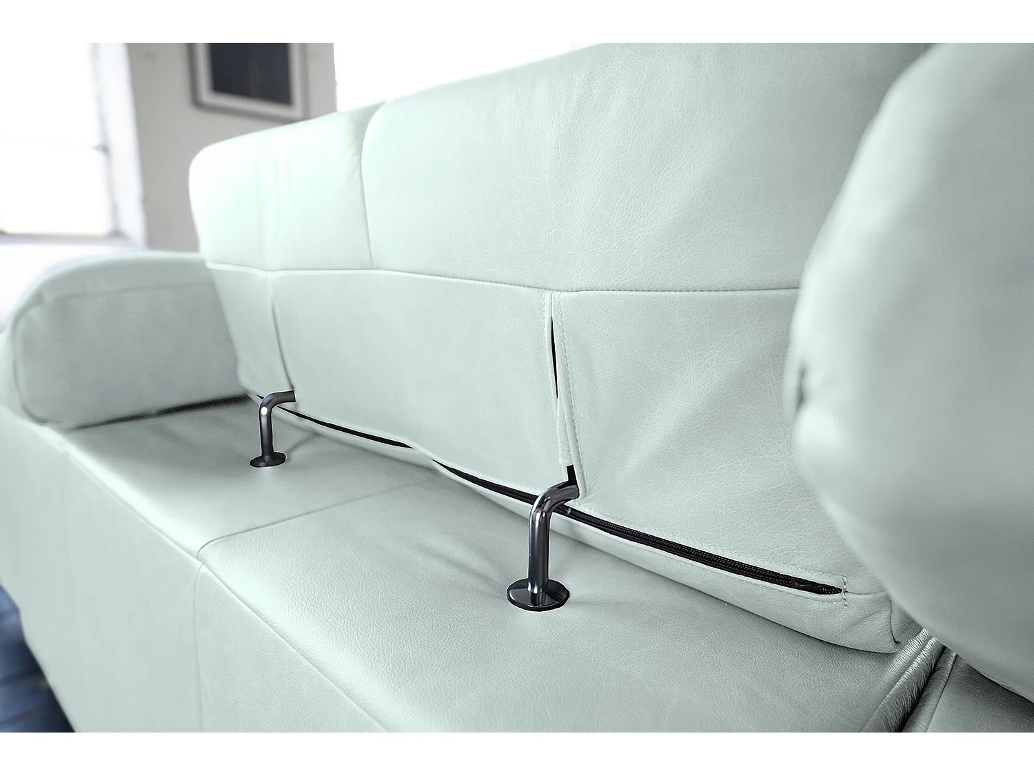 Ecksofa - Hellblau Leder - NELSON