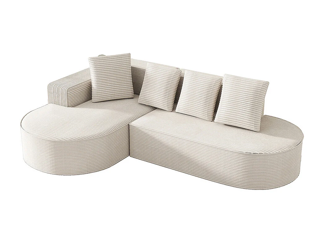 Canape d'angle combiné modulaire chaises longues en L cloud moderne assises profondes canapé à compression de mousse sans assemblage blanc