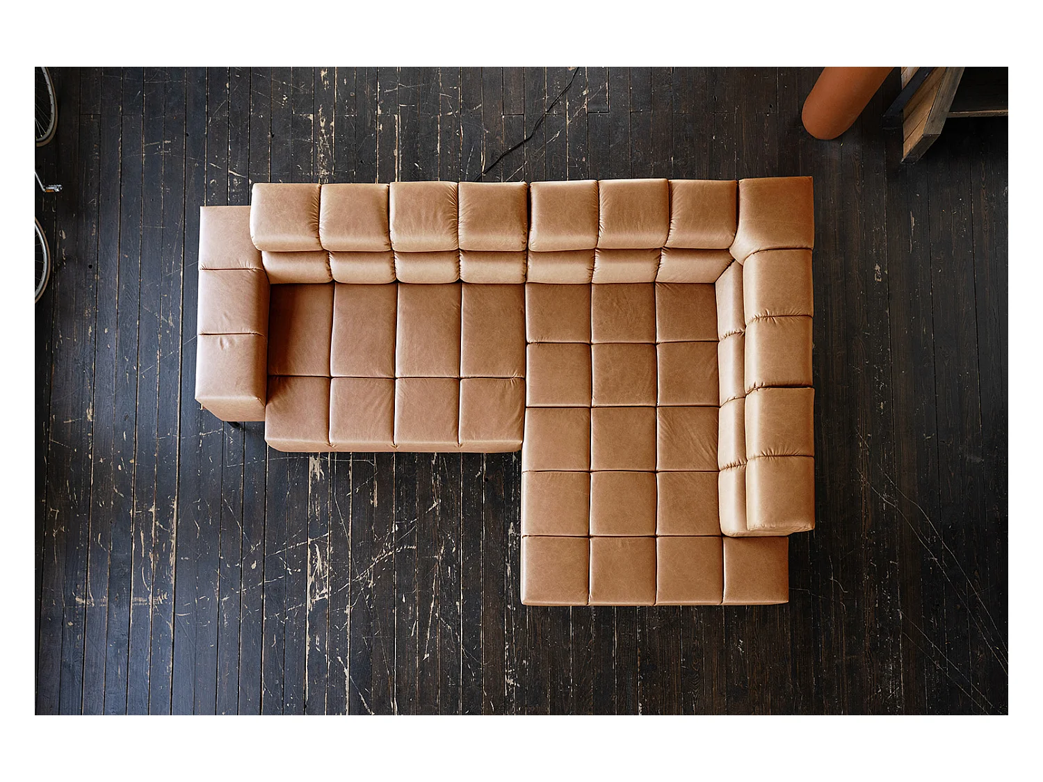 Ecksofa - Braun Leder - NELSON