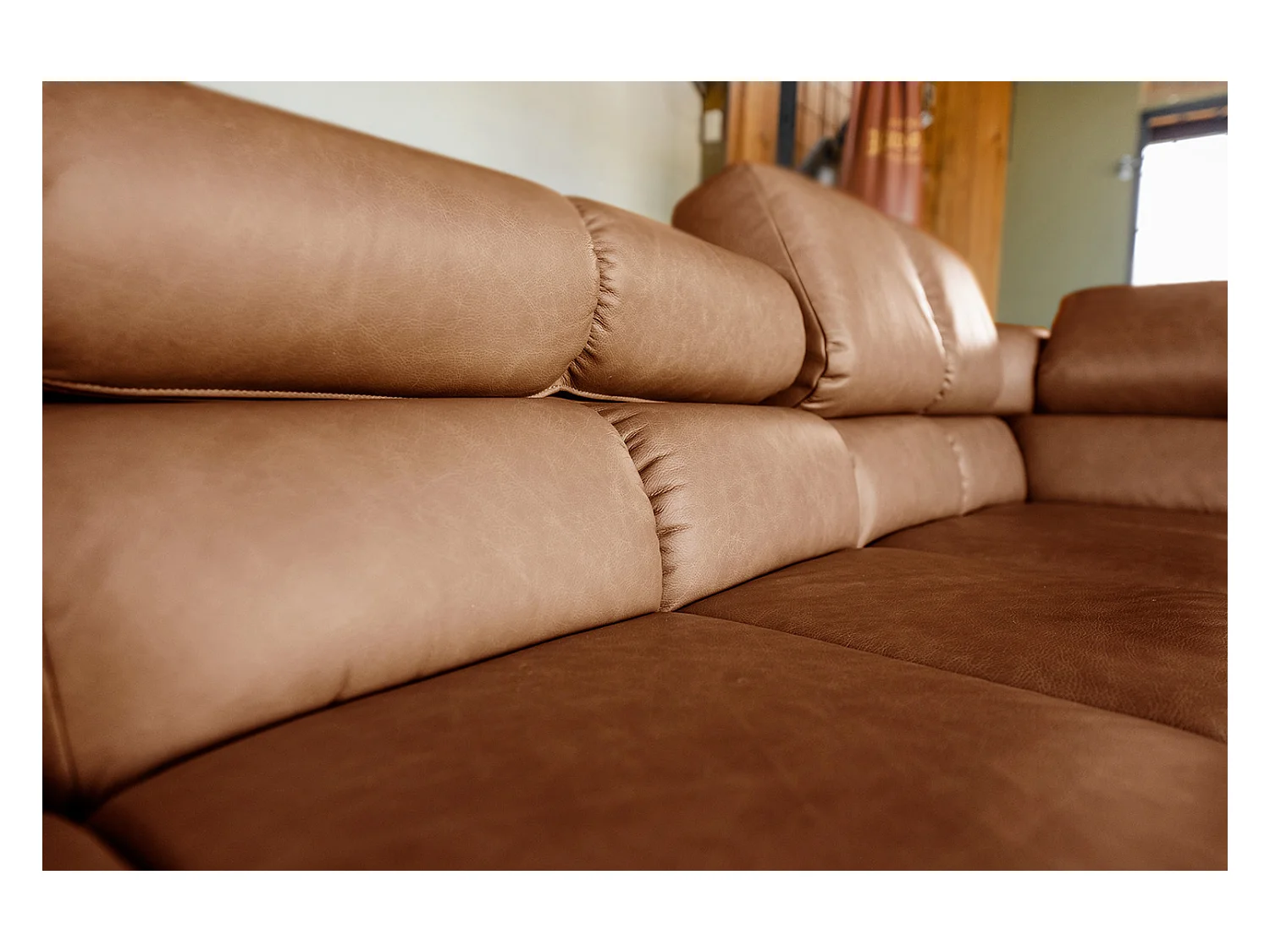 Ecksofa - Braun Leder - NELSON