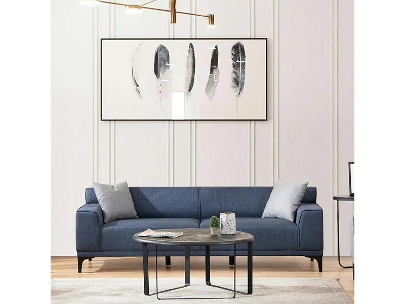 Canapé 3 places bleu - accoudoirs larges ORSAY