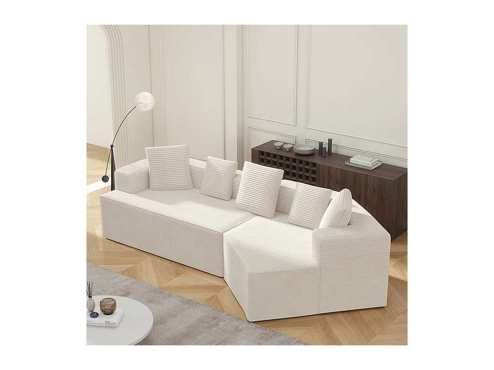Canapé 3 places en tissu avec nuages Canapé combiné canapé modulaire emballage entièrement compressé sans montage blanc