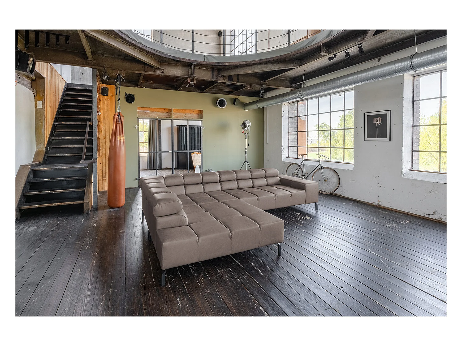 Ecksofa - Dunkelbraun Leder - NELSON