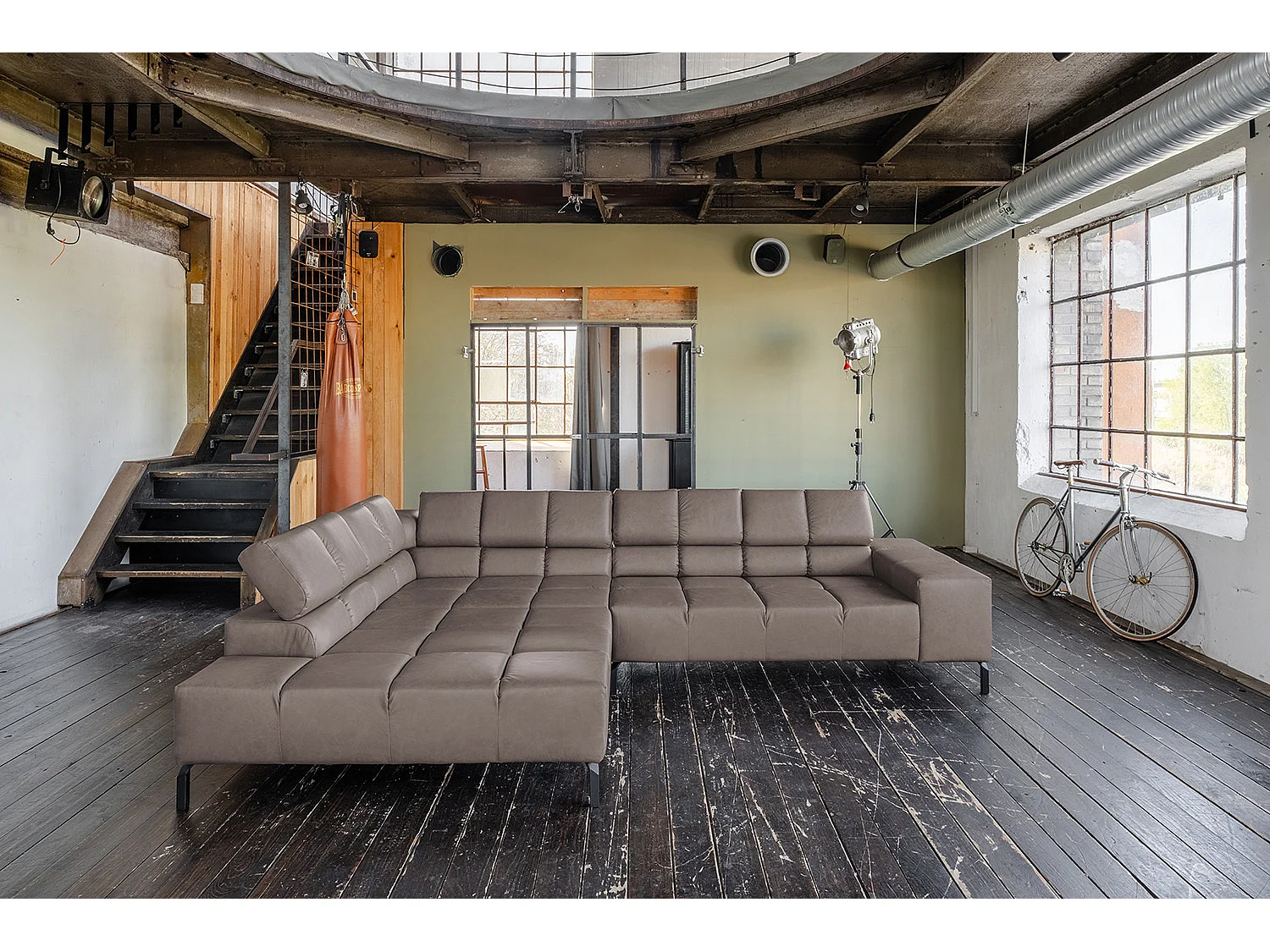 Ecksofa - Dunkelbraun Leder - NELSON